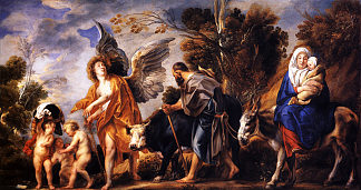 飞往埃及 The Flight into Egypt (1641)，雅各布布·乔登斯