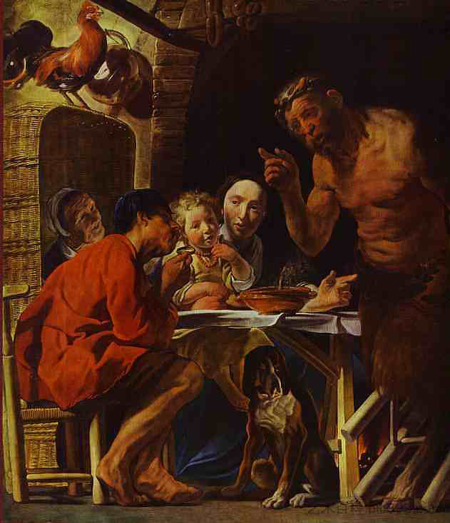 农民与色狼 The Peasants and the Satyr (c.1625),雅各布布·乔登斯