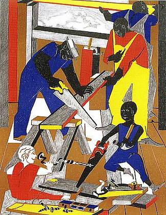 工作坊（建筑商#1） Workshop (Builders #1) (1972)，雅各布布·劳伦斯