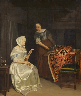 女士在读信 Lady Reading a Letter，雅各布布·奥切特瓦尔特