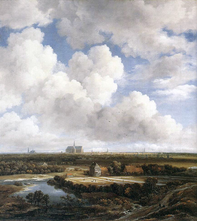 哈勒姆与漂白场地的景色 View of Haarlem with Bleaching Grounds (1665)，雅各布布·凡·雷斯达尔