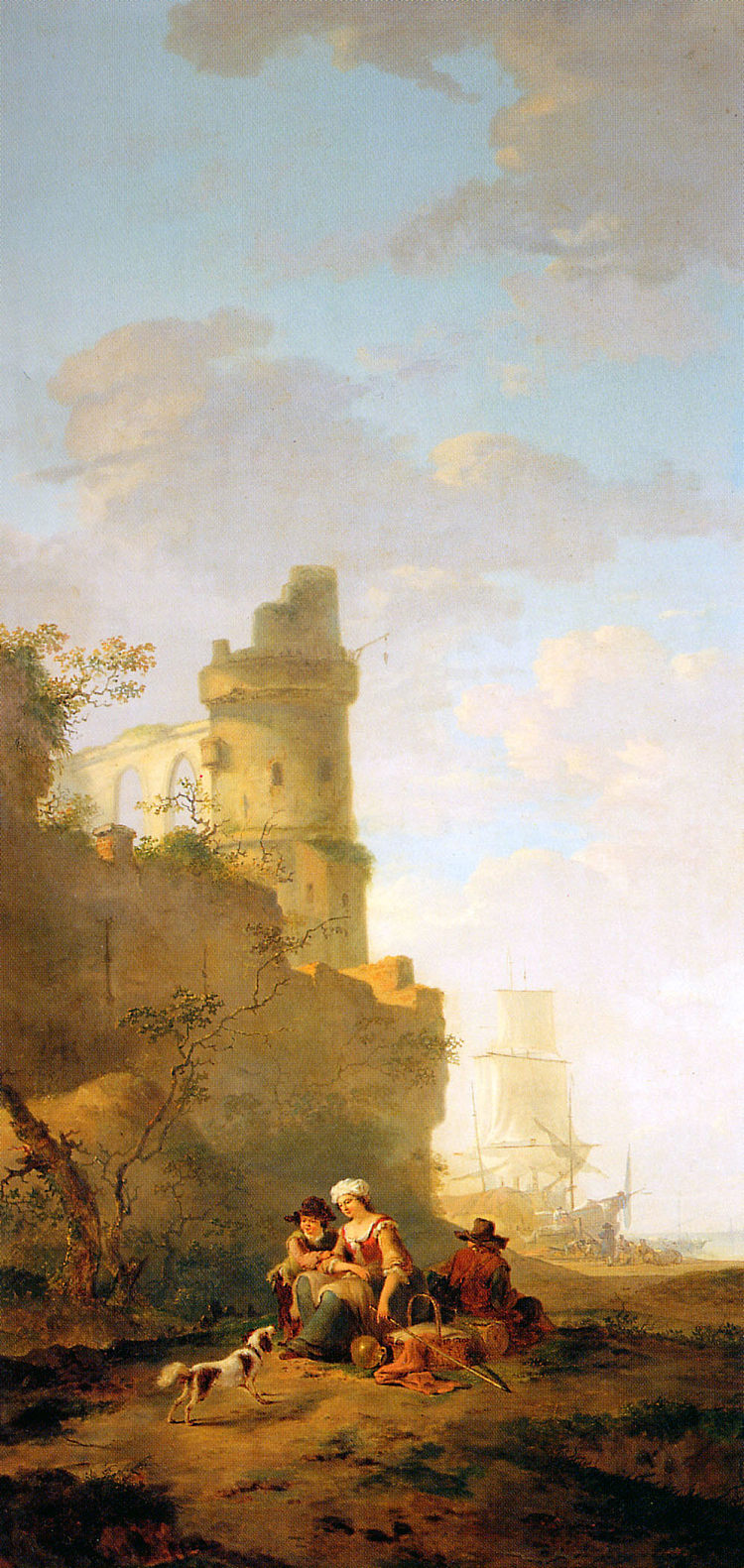 意大利风景与废墟 Italian landscape with ruin，雅各布伯范斯特里