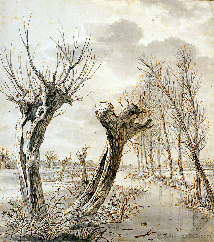 冬季景观 Landscape in winter，雅各布伯范斯特里