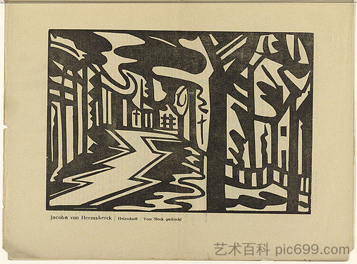 景观与之字形路径 Landscape with Zigzag Path (1917)，雅各布布瓦范海斯凯克