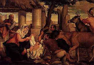 牧羊人的崇拜 Adoration of the Shepherds (1550)，雅格布·巴萨诺