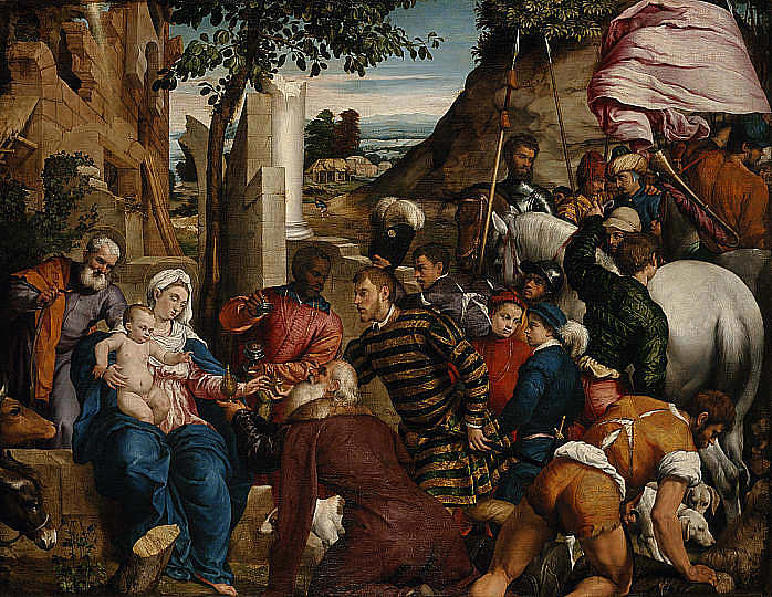 国王的崇拜 The Adoration of the Kings (1544)，雅格布·巴萨诺