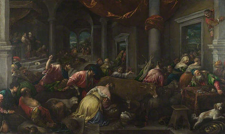 圣殿的净化 The Purification of the Temple (1580),雅格布·巴萨诺