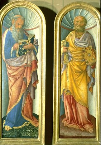 福音传道者约翰，使徒彼得 John the Evangelist, the Apostle Peter (1430)，雅各布布·贝利尼