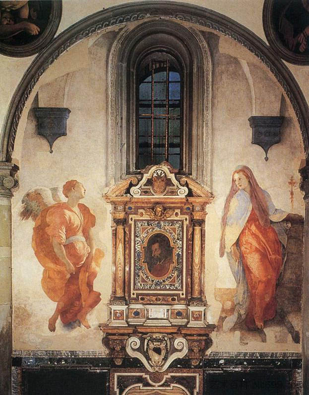 报喜 Annunciation (c.1527; Italy  )，雅各布布·达·蓬托尔莫