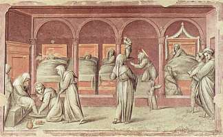 医院生活片段 Episode from the life in the hospital (1514; Italy                     )，雅各布布·达·蓬托尔莫