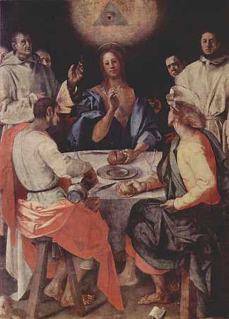 以马忤斯的最后晚餐 Last Supper at Emmaus (1525; Italy                     )，雅各布布·达·蓬托尔莫