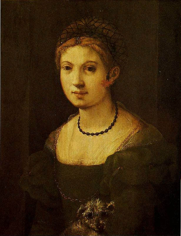 一个年轻女子的肖像 Portrait of a Young Woman (c.1535; Italy  )，雅各布布·达·蓬托尔莫