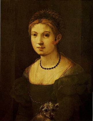 一个年轻女子的肖像 Portrait of a Young Woman (c.1535; Italy                     )，雅各布布·达·蓬托尔莫