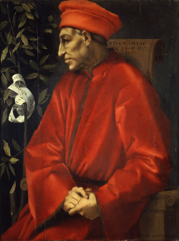 老科西莫·德·美第奇的肖像 Portrait of Cosimo de' Medici the Elder (c.1520; Italy  )，雅各布布·达·蓬托尔莫