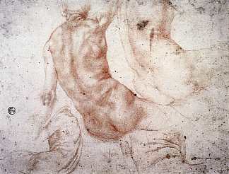 坐着的裸体与举起的手臂 Seated Nude with Raised Arm，雅各布布·达·蓬托尔莫