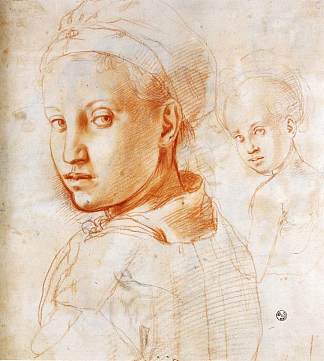 一个男孩转头的研究 Study of a Boy Turning His Head (c.1529; Italy                     )，雅各布布·达·蓬托尔莫