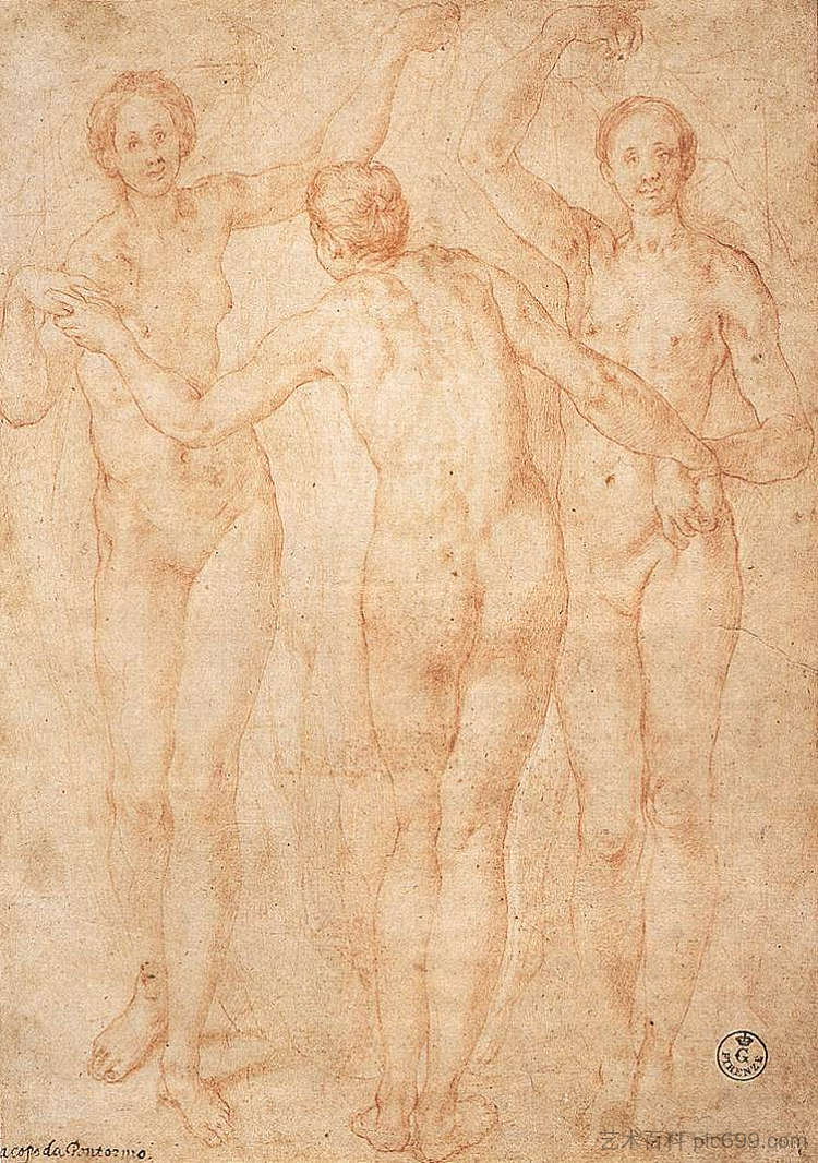 三恩典 The Three Graces (c.1535; Italy ),雅各布布·达·蓬托尔莫