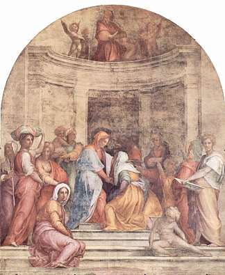 探视 Visitation (c.1515; Italy                     )，雅各布布·达·蓬托尔莫