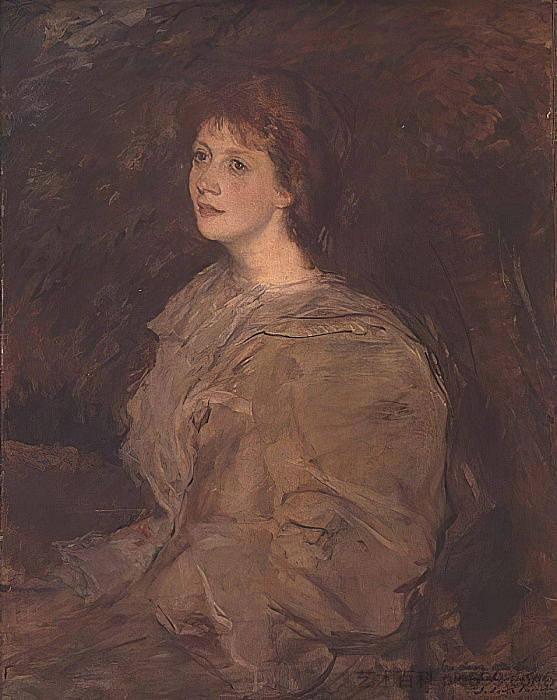 梅布尔·比尔兹利的肖像 Portrait of Mabel Beardsley (1895)，雅克-埃米尔·布兰奇