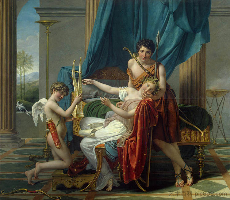 萨福和法翁 Sappho and Phaon (1809)，雅克·路易·大卫