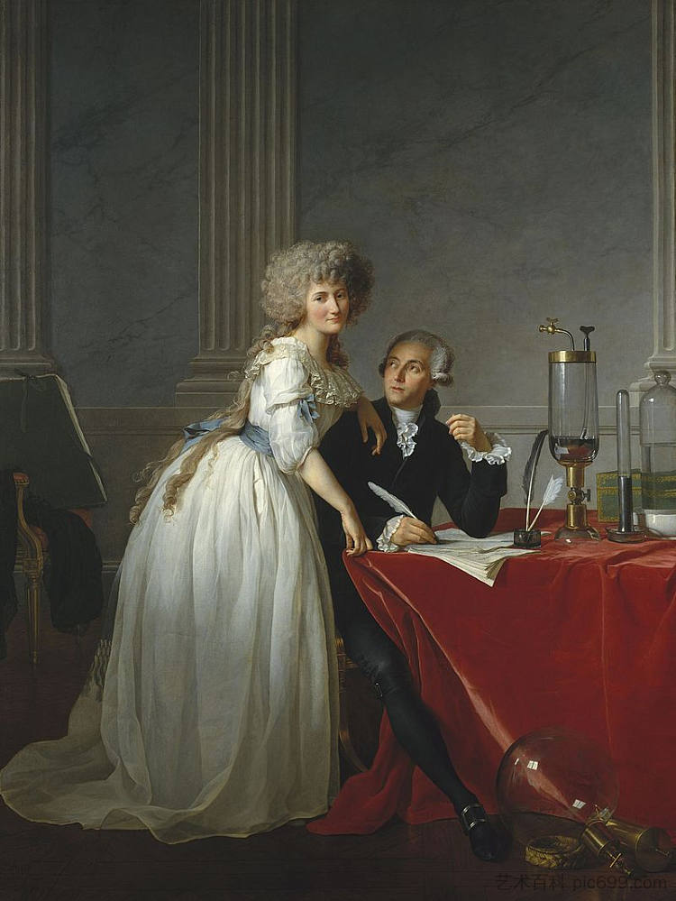 安托万-洛朗·拉瓦锡和他的妻子的肖像 Portrait of Antoine-Laurent Lavoisier and his wife (1788)，雅克·路易·大卫