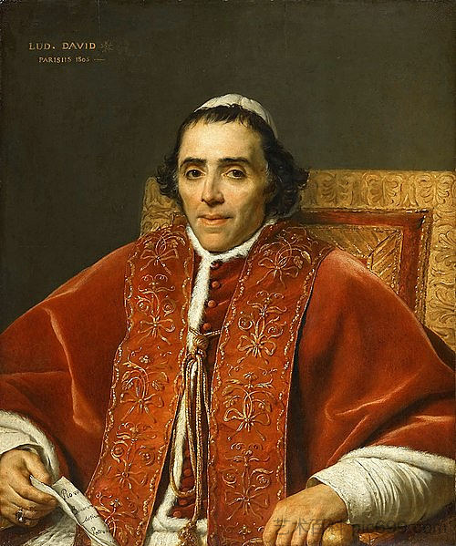 教皇庇护七世的肖像 Portrait of Pope Pius VII (1805)，雅克·路易·大卫