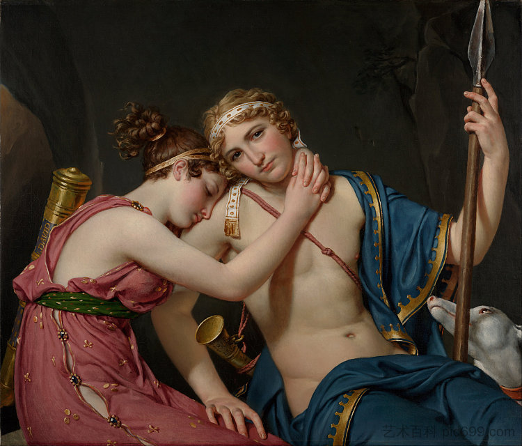 忒勒马科斯和圣体的告别 The Farewell of Telemachus and Eucharis (1818),雅克·路易·大卫