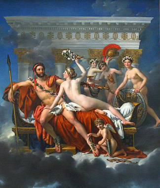 火星被金星和三恩典解除了武装 Mars Disarmed by Venus and the Three Graces (1824)，雅克·路易·大卫