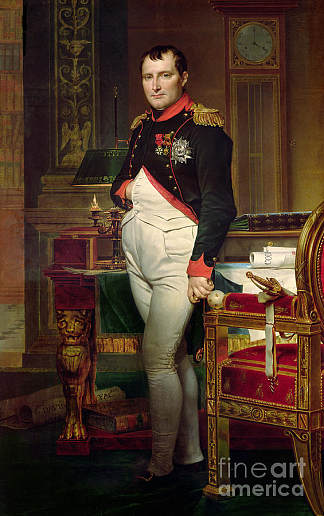 拿破仑·波拿巴在杜乐丽宫的书房里 Napoleon Bonaparte in his Study at the Tuileries (1812)，雅克·路易·大卫