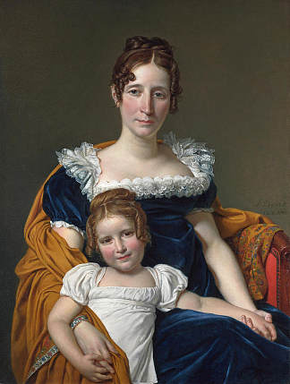 维兰十三世伯爵夫人和她女儿的肖像 Portrait of the Comtesse Vilain XIII and Her Daughter，雅克·路易·大卫