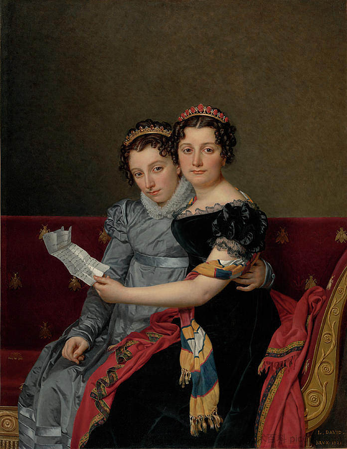 泽奈德和夏洛特·波拿巴姐妹的肖像 Portrait of the Sisters Zenaide and Charlotte Bonaparte，雅克·路易·大卫