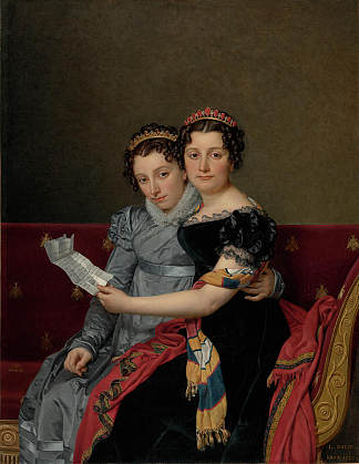 泽奈德和夏洛特·波拿巴姐妹的肖像 Portrait of the Sisters Zenaide and Charlotte Bonaparte，雅克·路易·大卫