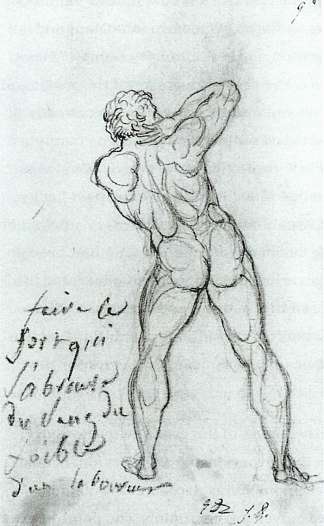 米开朗基罗之后的学习 Study after Michelangelo (1790)，雅克·路易·大卫