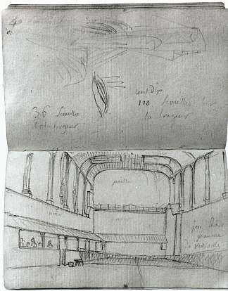 网球场内部景观 View of the interior of the tennis court (1790 – 1791)，雅克·路易·大卫