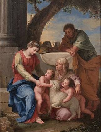 圣家族与圣伊丽莎白和施洗者小约翰 The Holy Family with St. Elizabeth and little John the Baptist，雅克斯·特拉