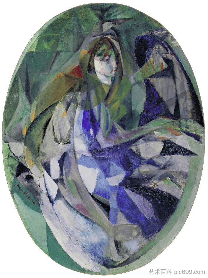 钢琴上的女孩（Fillette au piano） Girl at the Piano (Fillette au piano) (1912)，雅克·维隆