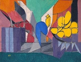 静物与黄色的花朵 Nature morte aux fleurs jaunes (1956)，雅克·维隆