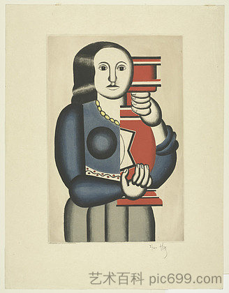 拿着罐子的女人，在费尔南德·莱热之后 Woman with Jar, after Fernand Léger (1928)，雅克·维隆