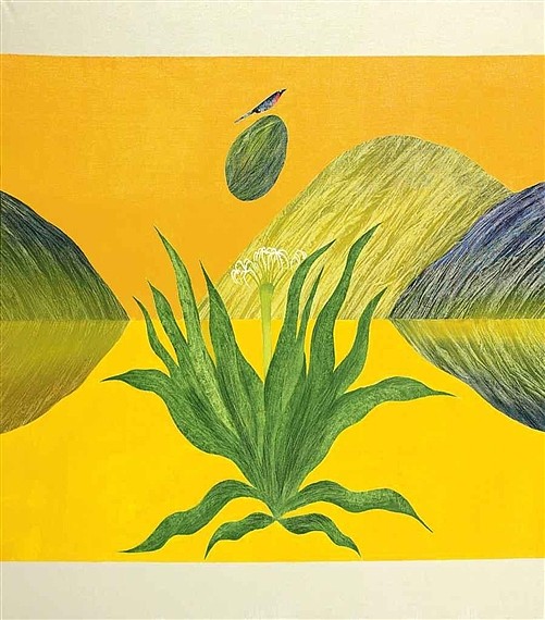 无题（窗边的百合） Untitled (Lily by my Window) (1970)，杰格迪什·斯瓦米纳坦