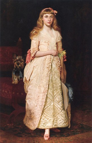 小时候罗斯·芬威克小姐的肖像 A Portrait of Miss Rose Fenwick as a Child (1877)，詹姆斯·亚瑟