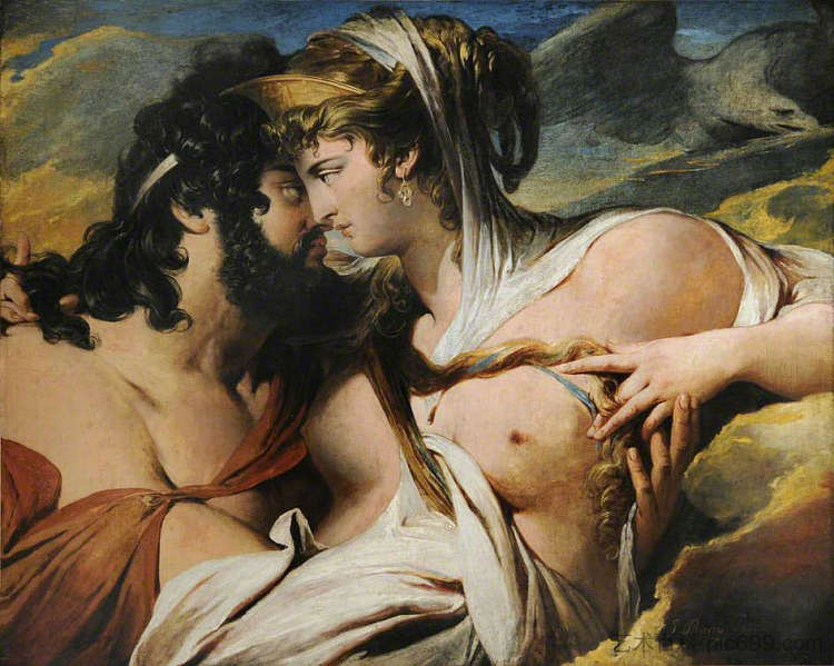 木星被朱诺迷惑在伊达山上 Jupiter Beguiled by Juno on Mount Ida (1799),詹姆斯·巴里