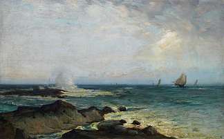 半潮岩，东海岸，贝里克郡 Half Tide Rocks, East Coast, Berwickshire (1892)，詹姆斯·坎贝尔·诺布尔