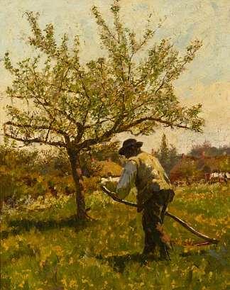 果园里的镰刀男人 A Man Scything in an Orchard，查尔斯·詹姆斯