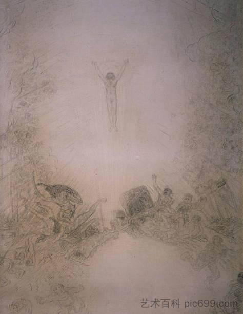 基督升天 Christ Rising Up to Heaven (1885)，詹姆斯·恩索尔