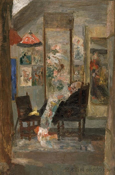 骷髅看中国风 Skeleton Looking at Chinoiseries (1885)，詹姆斯·恩索尔