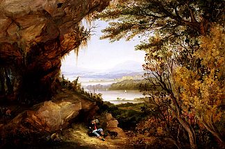 哈德逊河上的场景（Rip Van Winkle） Scene on the Hudson (Rip Van Winkle) (1845)，詹姆斯·汉弥尔顿