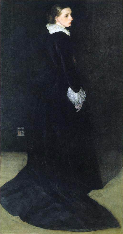 黑色编曲，路易斯·胡斯夫人肖像2号 Arrangement in Black, No. 2 Portrait of Mrs. Louis Huth (1872 - 1873)，詹姆斯·阿博特·麦克尼尔·惠斯勒