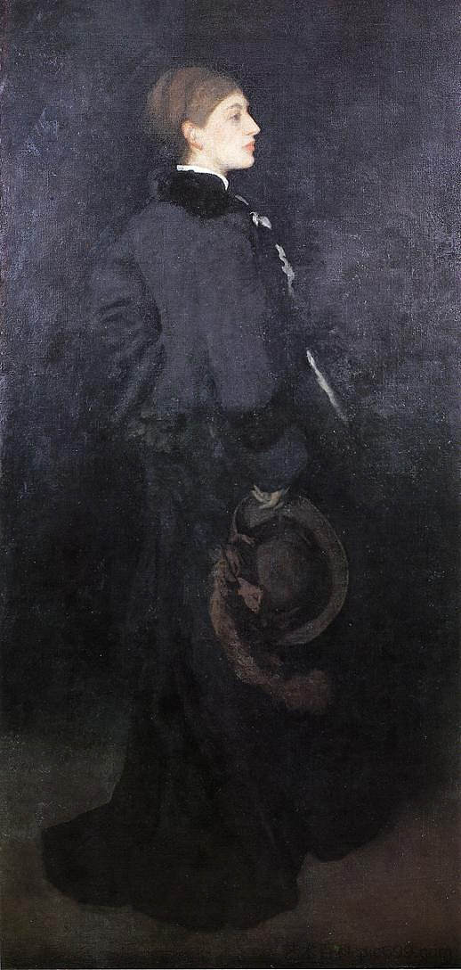 棕色和黑色排列。罗莎·科德小姐的肖像 Arrangement in Brown and Black. Portrait of Miss Rosa Corder (c.1876),詹姆斯·阿博特·麦克尼尔·惠斯勒