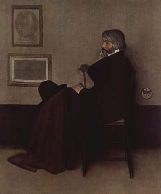 灰色和黑色的安排，No.2：托马斯·卡莱尔的肖像 Arrangement in Grey and Black, No.2: Portrait of Thomas Carlyle (1872 – 1873)，詹姆斯·阿博特·麦克尼尔·惠斯勒