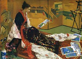 紫金随想曲：金色银幕 Caprice in Purple and Gold: The Golden Screen (1864)，詹姆斯·阿博特·麦克尼尔·惠斯勒